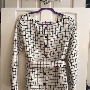 Chic Black and White Grid Pattern Dress